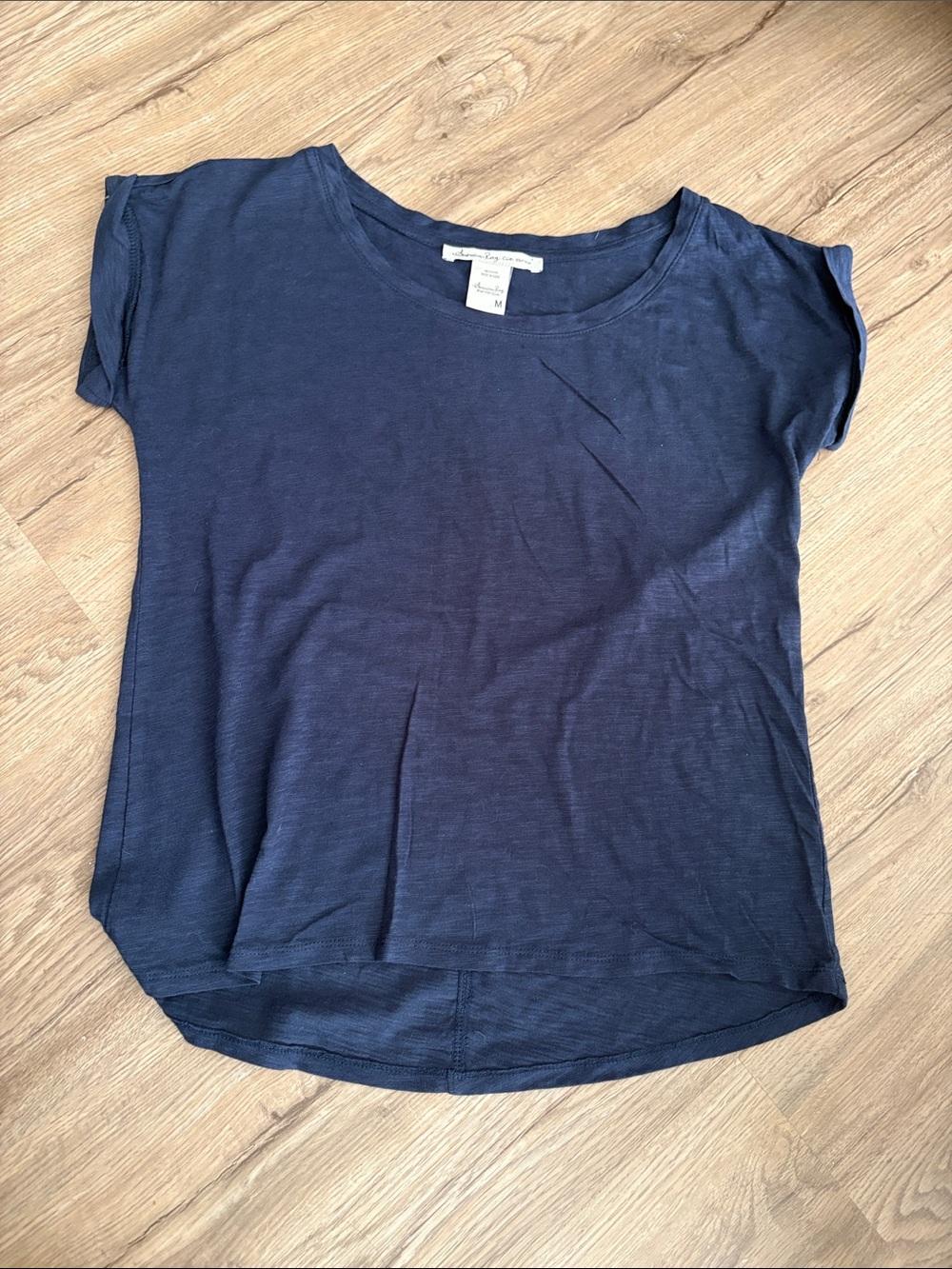 American Rag Women's Navy Short Sleeve Crewneck Tee